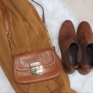 Classic brown leather crossbody from Michael Kors
